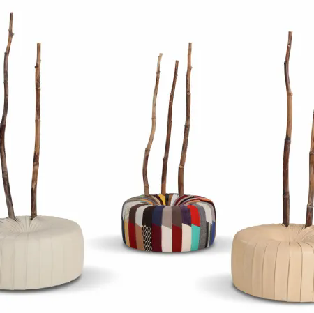 Pouf di design in pelle Ferula di Calia