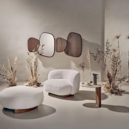 Poltroncina in tessuto Pebble Lounge di Nature Design
