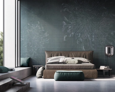 Carta da parati con disegni floreali Aona di Instabilelab