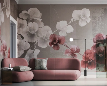 Carta da parati floreale di design Natsume di Instabilelab