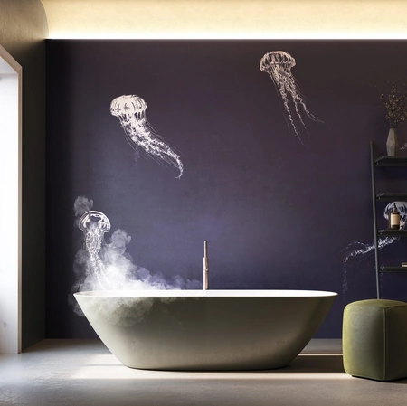 Carta da parati con animali marini Onera di Instabilelab