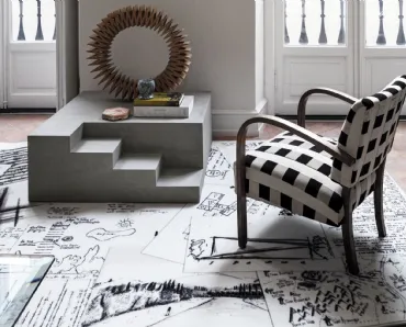 Tappeto effetto carta disegnata Appunti di Mogg