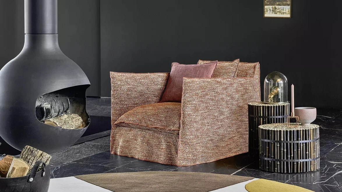 Tavolino Black 19 e 21 in black bamboo di Gervasoni