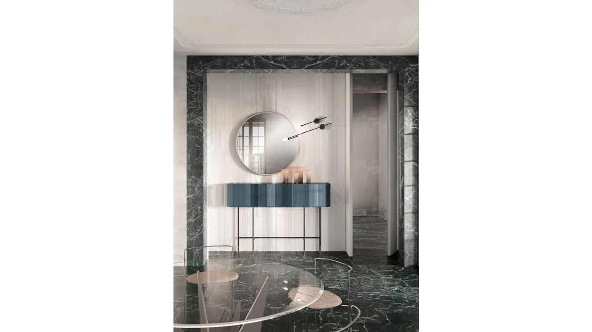 Specchio Loop con cornice in laccato effetto metallo di Capo d'Opera