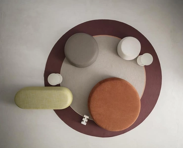 Pouf Denny in tessuto o ecopelle di Alf Da Frè