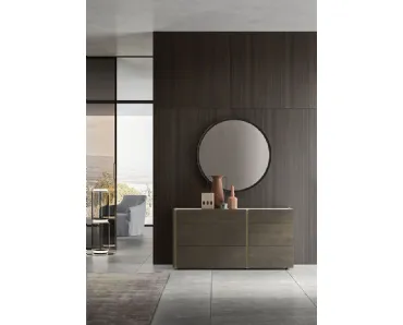 Specchio Disco con cornice in metallo di Alf Da Frè