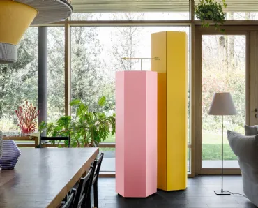 Contenitore di design in laccato opaco Exagon di Mogg