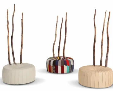 Pouf di design in pelle Ferula di Calia