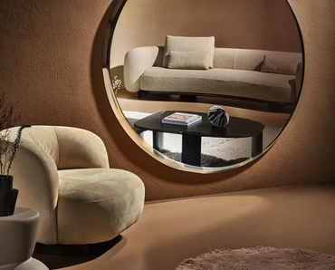 Specchio Halo con cornice in vetro di Nature Design