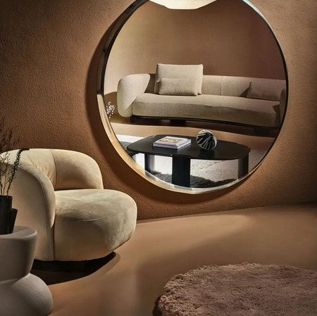 Specchio Halo con cornice in vetro di Nature Design