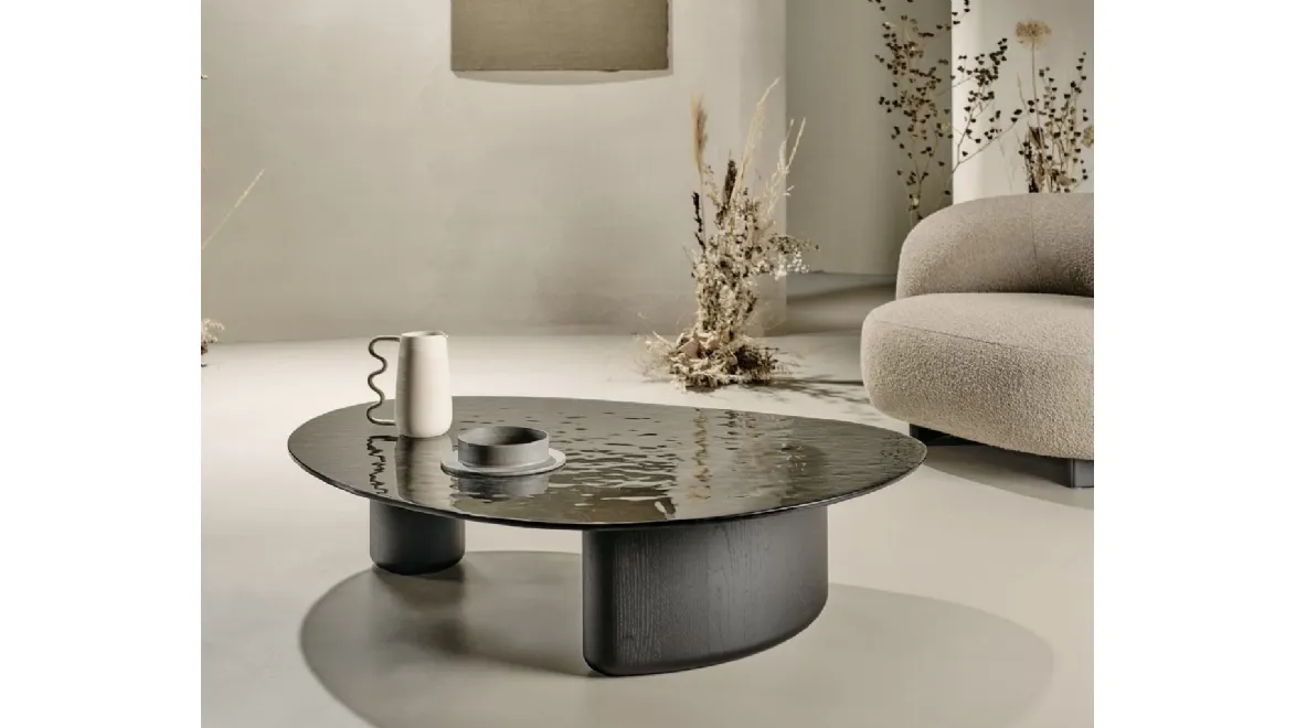 Tavolino Lake in vetro cotto di Nature Design