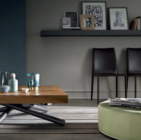 Tavolino trasformabile con piano quadrato in legno Levante di Altacom