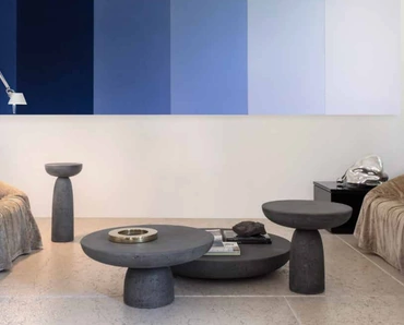 Tavolino rotondo di design in cemento Olo di Mogg