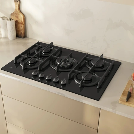 Piano cottura a gas 75 cm Vetro temprato N 70 di NEFF