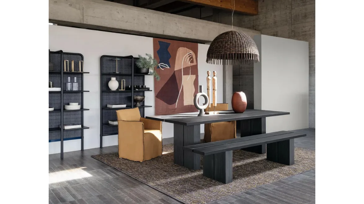 Lampada a sospensione Croco con paralume in rattan di Gervasoni