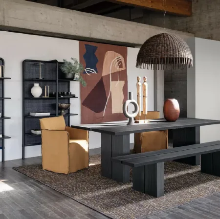 Lampada a sospensione Croco con paralume in rattan di Gervasoni