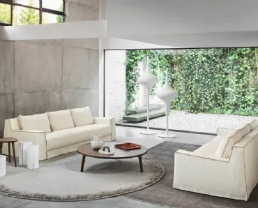 Lampada Spin da terra in rattan di Gervasoni