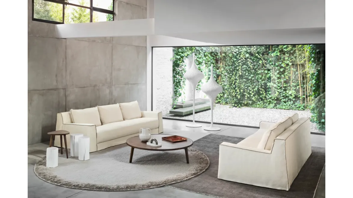 Lampada Spin da terra in rattan di Gervasoni