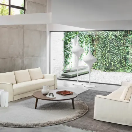 Lampada Spin da terra in rattan di Gervasoni