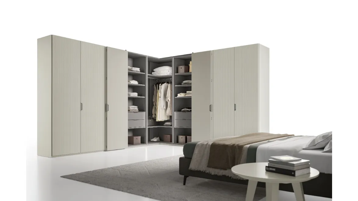 Armadio Ardecò Axel a Libro Salis e Decor Riga di Spagnol Mobili