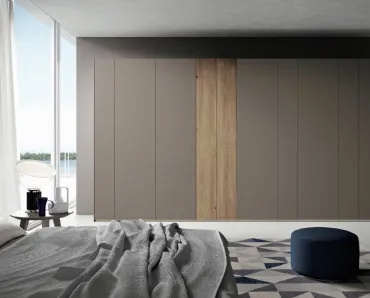 Armadio Ardecò Axel Fango in laccato e Rovere di Spagnol Mobili