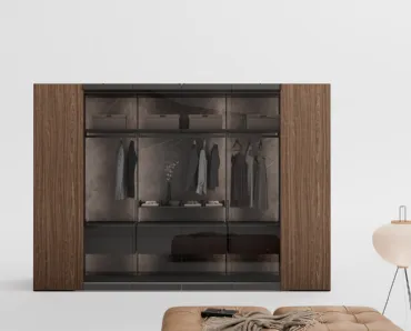 Cabina Armadio Camerino Freedhome in canneté Noce di Caccaro