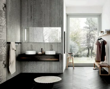 Mobile da Bagno sospeso con doppio lavabo Teddy 01 di Alta Corte