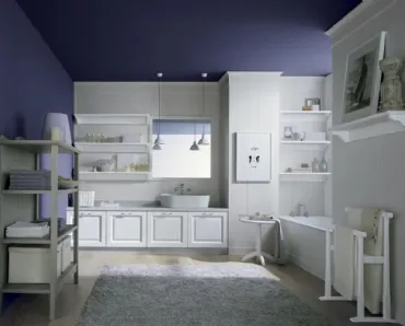 Mobile da Bagno N17 Nuovo Mondo in legno laccato di Scandola