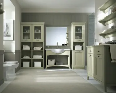 Mobile da Bagno N18 Nuovo Mondo in legno laccato di Scandola