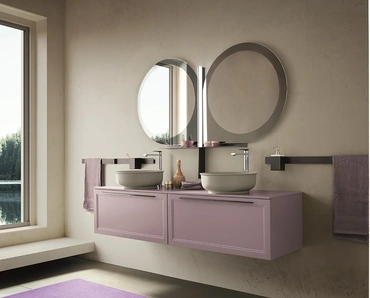 Mobile da Bagno sospeso laccato opaco Seta 03 di Archeda