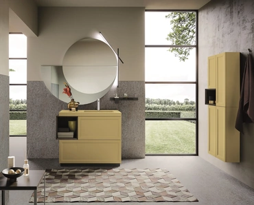 Mobile da Bagno a terra laccato opaco Seta 04 di Archeda