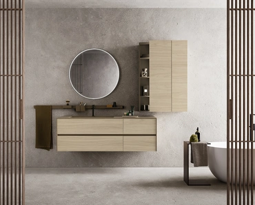 Mobile da Bagno sospeso in legno Tulle 11 di Archeda