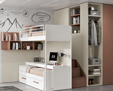 Cameretta 106 a soppalco con letto scorrevole di Ferrimobili