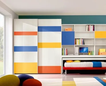 Cameretta 612 su misura salvaspazio con letto su ruote di Ferrimobili