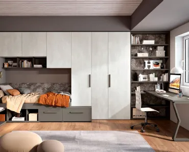 Cameretta 134 a ponte con scrivania di Ferrimobili