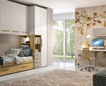 Cameretta 136 a ponte con scrivania di Ferrimobili