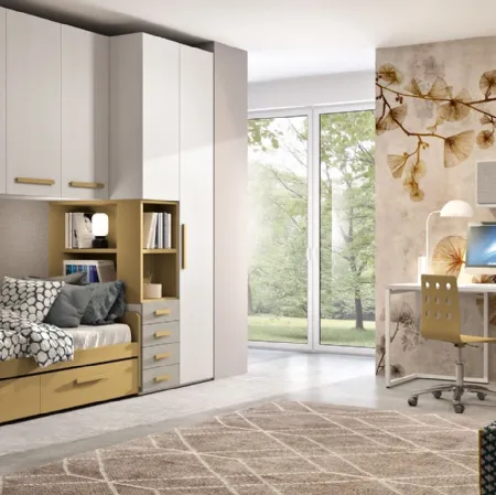 Cameretta 136 a ponte con scrivania di Ferrimobili