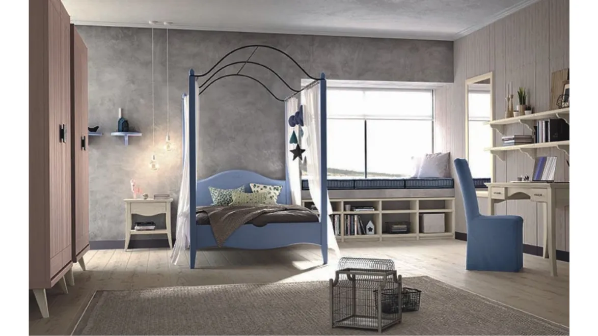 Cameretta in legno massello componibile N30 Nuovo Mondo di Scandola