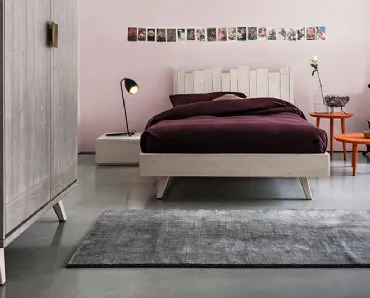 Cameretta per ragazzi in legno massello con letto da una piazza e mezza M05 Maestrale di Scandola