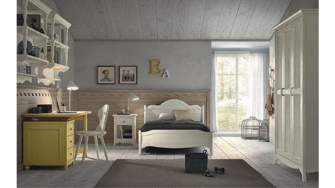 Cameretta con scrivania N22 Nuovo Mondo di Scandola