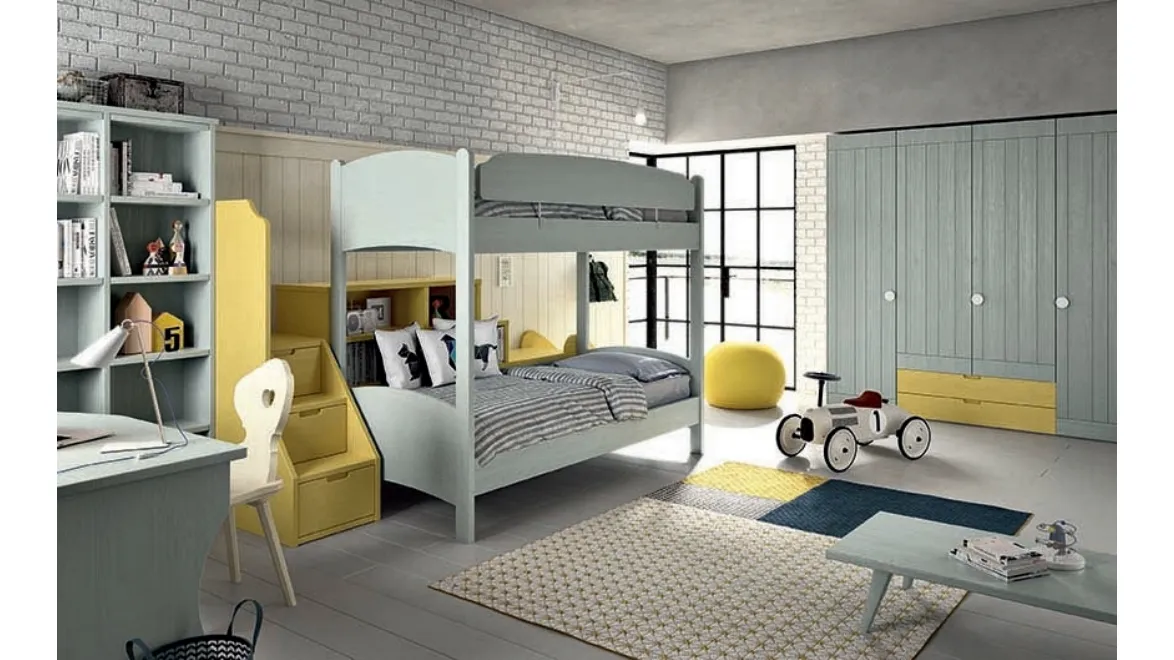 Cameretta con letto a castello N24 Nuovo Mondo di Scandola