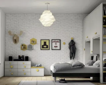 Cameretta a ponte Space 021 con due letti di Spagnol Mobili