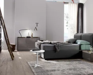 Gruppo Notte Andy in laccato lucido e melaminico di Spagnol Mobili