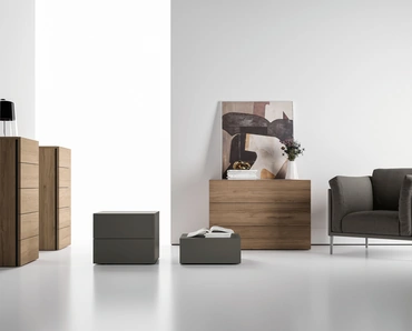 Gruppo Notte Brand in melaminico effetto legno o laccato di Spagnol Mobili
