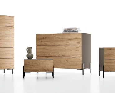 Gruppo Notte Velvet in rovere nodato di Spagnol Mobili