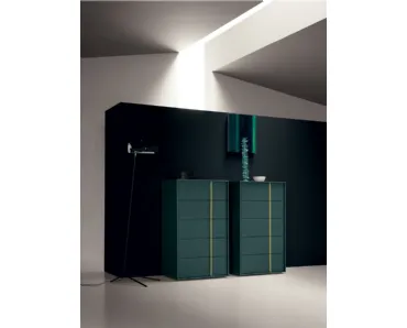 Settimanale Vertex in laccato opaco con maniglia verticale in tonalità contrastante di Md House