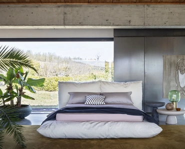 Letto in tessuto imbottito Alba di Mogg