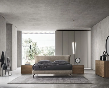 Letto di design con testiera Morrison 2 di Alf Da Frè
