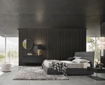 Letto in tessuto con box contenitore Orion di Alf Da Frè