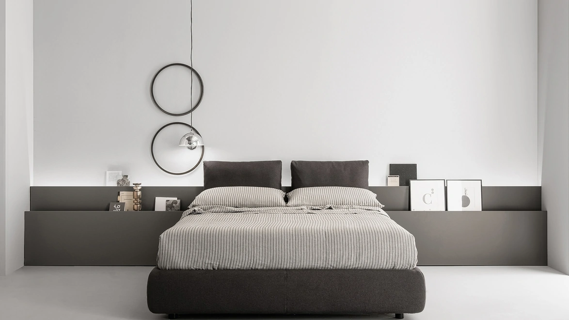 Letto Let'space in tessuto imbottito di Caccaro